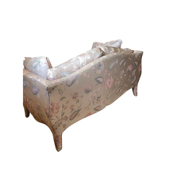 Henredon Vintage 1980s Henredon Schoonbeck Pastel Boudoir Loveseat Settee Sofa For Sale - Image 4 of 11