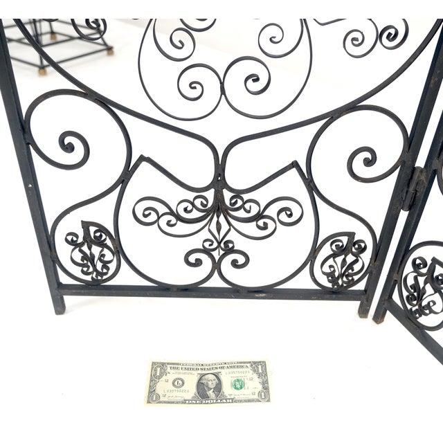 Fine Wrought Iron Scrolls Motif 4 panels Room Divider c1970s MINT For Sale - Image 14 of 15