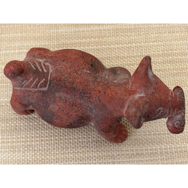 Brick Red 20th Century Mesoamerican Pre-Columbian Style Clay Pottery Dog Sculpture For Sale - Image 8 of 9