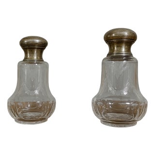 Antique Louis XVI Crystal and Silver Bottles, Set of 2 For Sale