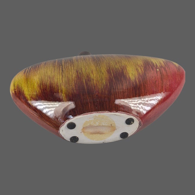 Late 20th Century Mid-Century-Modern Style Abstract Shape Drip Glaze Pottery Vase For Sale - Image 5 of 6
