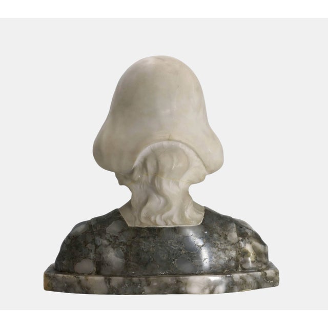 Bust of a Young Woman, 1900, Faux Marble For Sale - Image 3 of 7