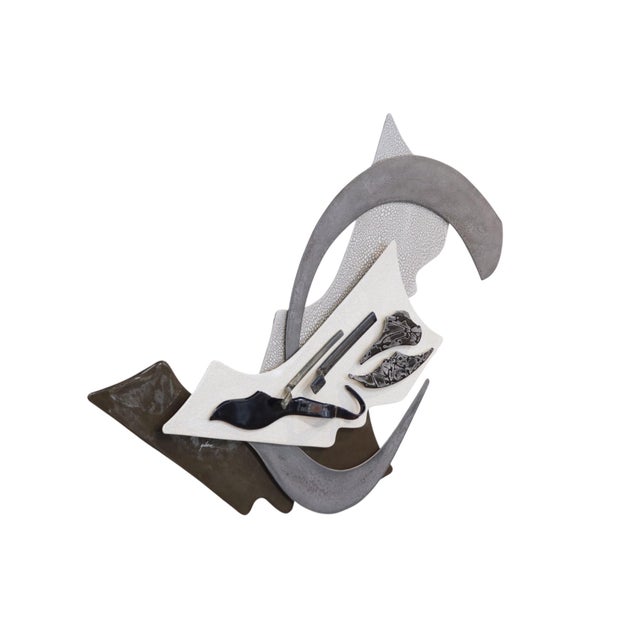 Abstract Gibson Ceramic Wall Art Sculpture For Sale - Image 3 of 10