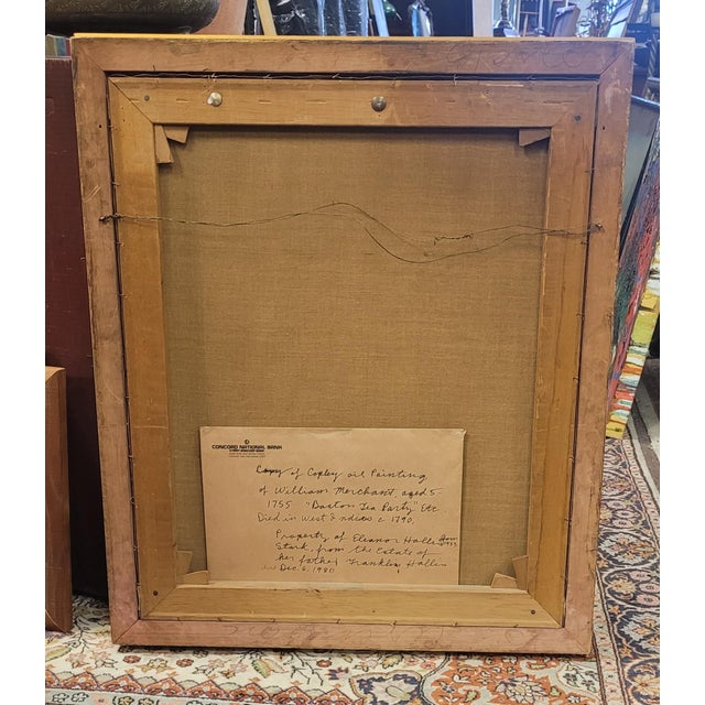 1930s Vintage Oil Painting of a Colonial Noble William Merchant 1755 For Sale - Image 5 of 13