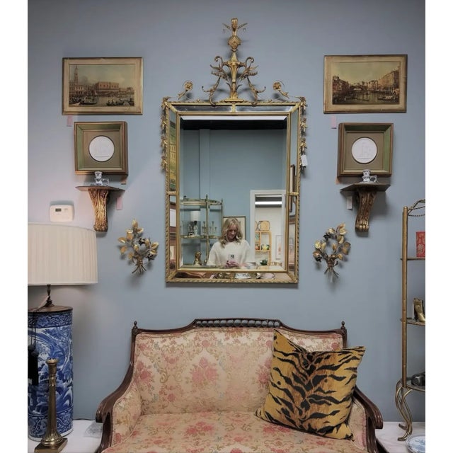 Substantial Vintage Neoclassical Regency Style Wall Mirror For Sale - Image 9 of 10