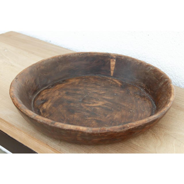 19th Century Wabi Sabi Dark Wood Fruit Bowl For Sale - Image 5 of 7
