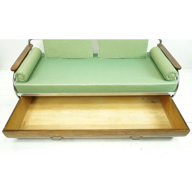 Green Bauhaus Sofa from Gottwald, 1935 For Sale - Image 8 of 11