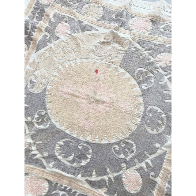 1960s Decorative Suzani Tablecloth - 4'6'' X 5' For Sale - Image 5 of 9