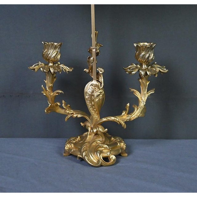 Antique Louis XV Chandelier in Gilt Bronze, 1850s For Sale - Image 10 of 18