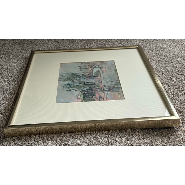 Original Abstract Expressionist Gouache Park Landscape Scene Painting For Sale - Image 9 of 11