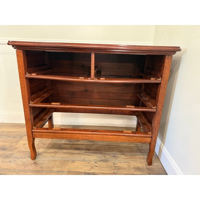 Early 20th-Century Quarter-Sawn Oak Curved 5-Drawer Chest | Fully Restored For Sale - Image 13 of 15