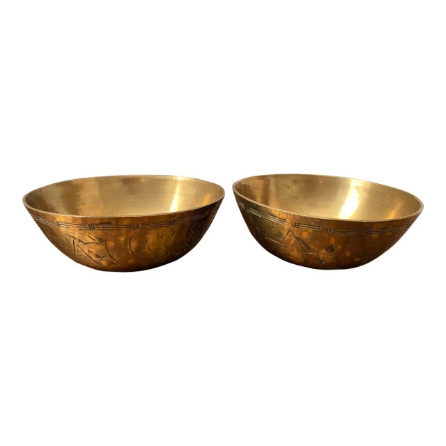 Vintage Tibetan Singing Bowls, Pair For Sale
