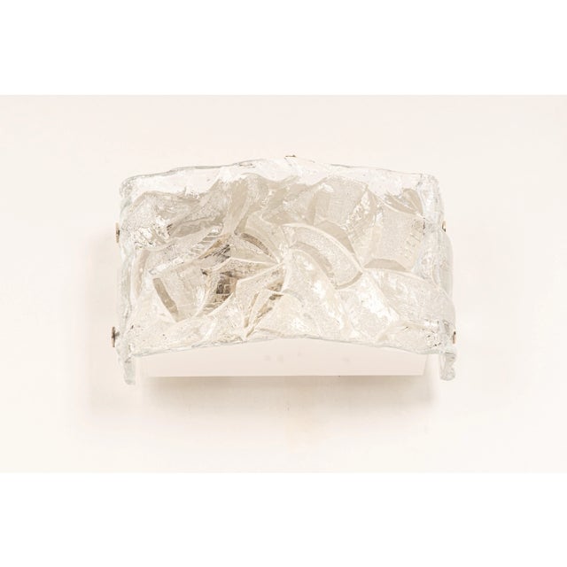 Gorgeous pair of murano glass sconces with brass holders by kaiser leuchten, germany, circa 1970s. High quality and in...