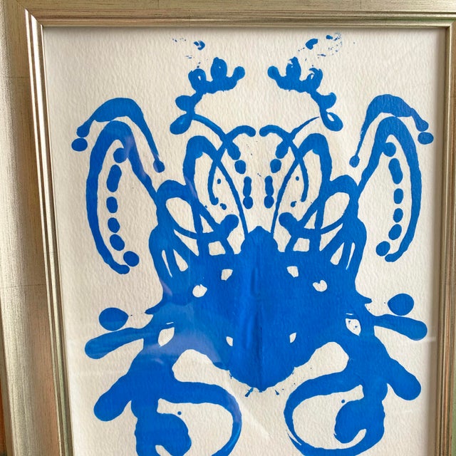 Original Rorschach Test–Inspired Abstract Paintings – Hand-Painted Acrylic on Rice Paper, Framed Modern Art Set For Sale In West Palm - Image 6 of 6
