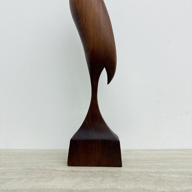 Brown Mid-Century Teak Crane Figurine, 1960s For Sale - Image 8 of 18