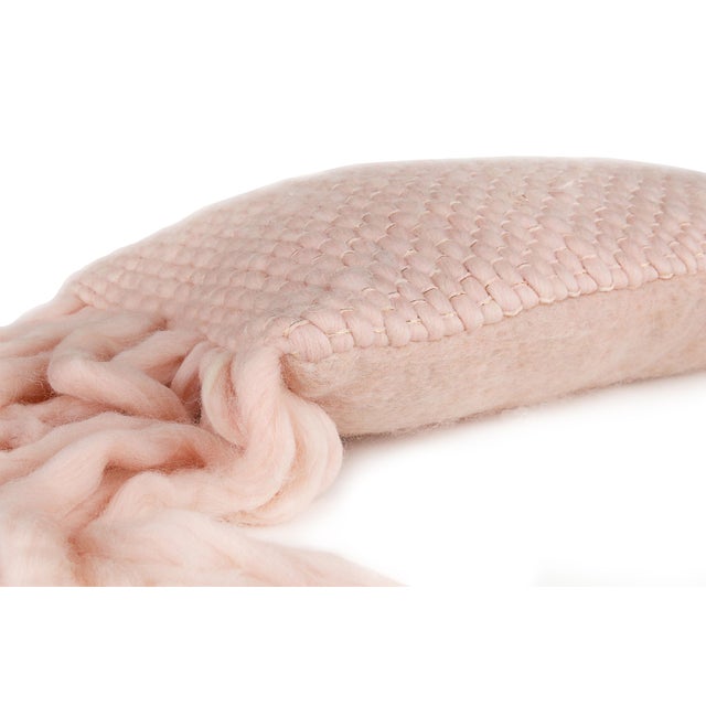 Transitional Afrino Blush Wool 20"x12" Pillow For Sale - Image 3 of 5
