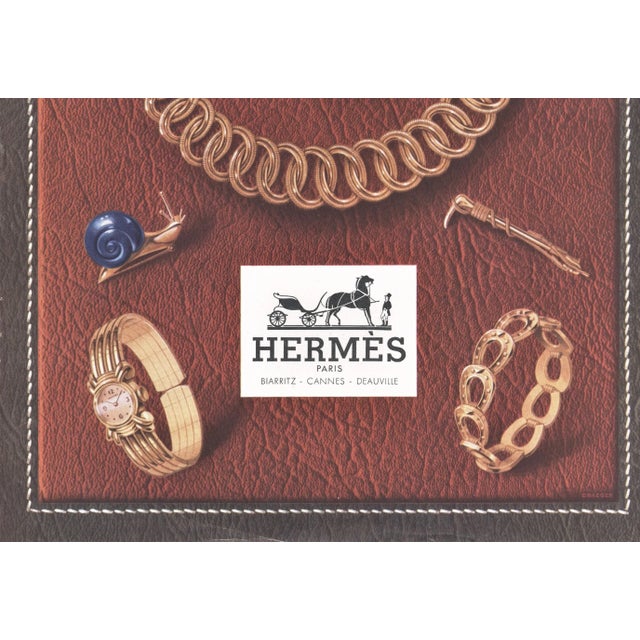Paper Pair-Vintage Mid-Century Hermes Jewelry Advertising Prints, Matted For Sale - Image 7 of 9
