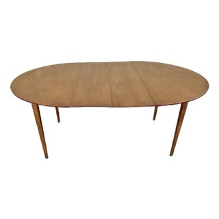 Heywood Wakefield Mid Century Modern Solid Wood Extension Dining Table With 2 Leaves. For Sale