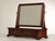 High Quality American Made Mahogany Table Top Cheval Mirror with Adjustable Tilt and Single Drawer