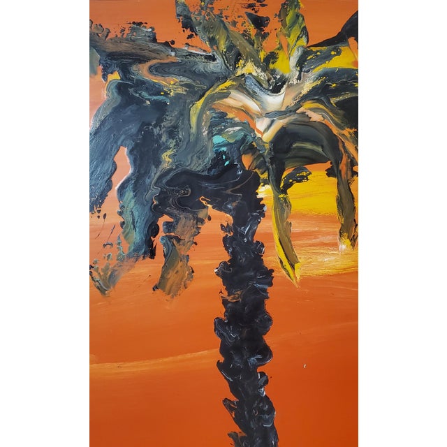 Abstract 1970s "Tropical Heatwave" Pair of Paintings Signed by Harry Jelinek (1905–1986) For Sale - Image 3 of 8