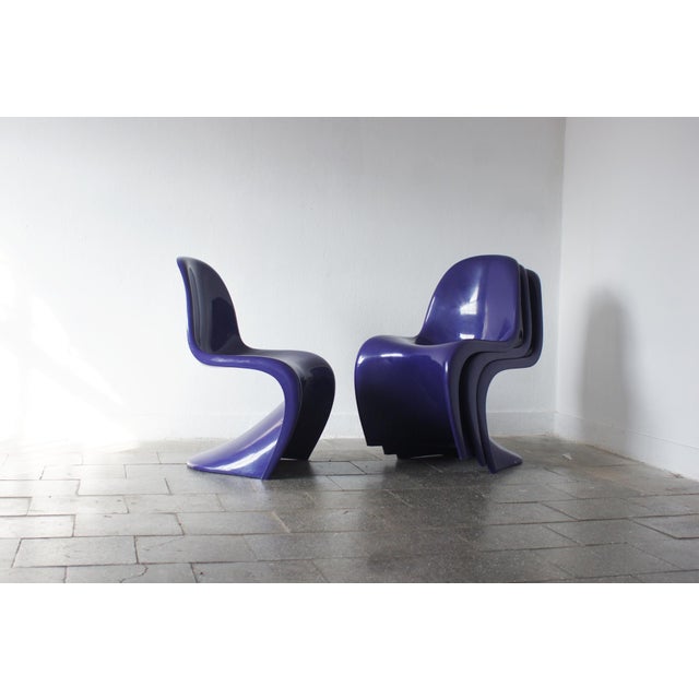 Plastic Purple Panton Chairs by Verner Panton, Set of 4 For Sale - Image 7 of 10