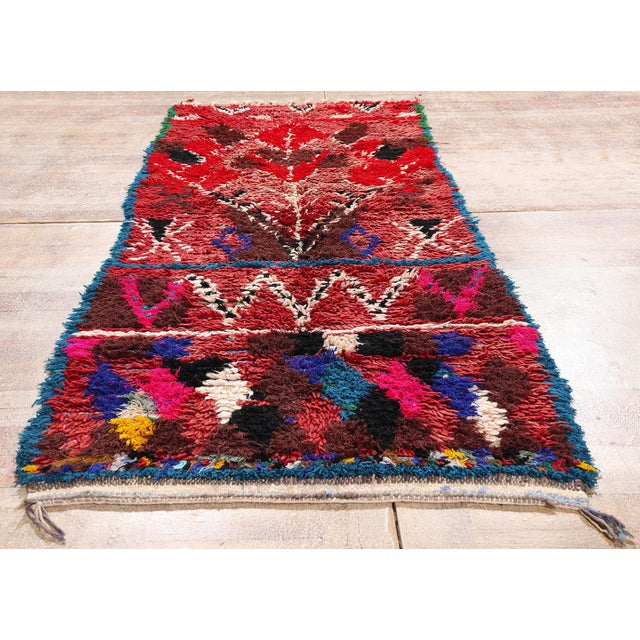 Vintage Boujad Boucherouite Moroccan Rug, 03'00 X 08'00 For Sale - Image 9 of 10