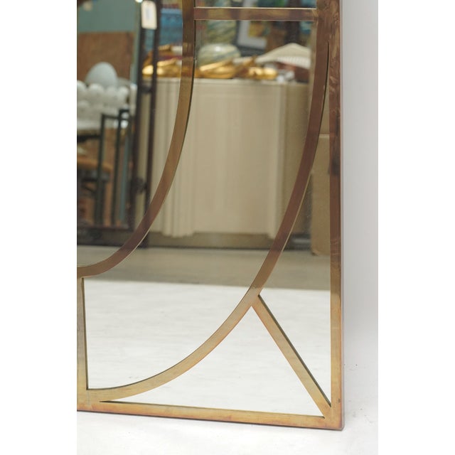 Late 20th Century Indoor Outdoor Designer Mirror Custom Stainless Steel Full Back, Framed For Sale - Image 4 of 6