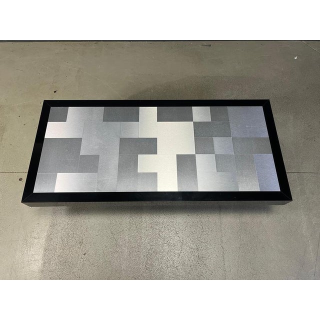 Vintage Lacquer and Aluminum Coffee Table, 1970s For Sale - Image 6 of 13