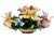 Beautiful Italian Capodimonte flower basket topiary centerpiece featuring large and colorful red and yellow blooms,...