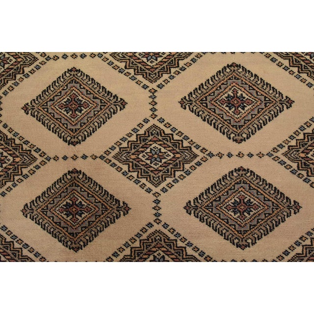 Bokhara Jaldar Rug 8′ X 9’6” Beige Wool Tribal Hand-Knotted Oriental Carpet For Sale - Image 9 of 14
