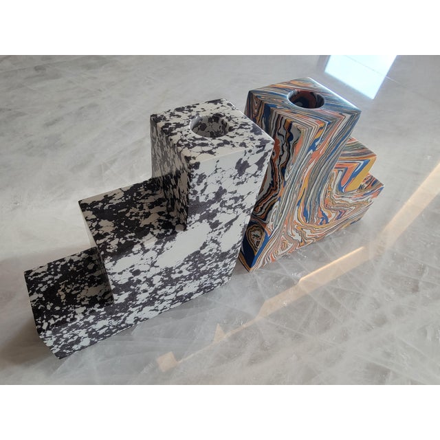 Tom Dixon Swirl Stepped Bookend/Candleholder Set of 2 For Sale - Image 11 of 12