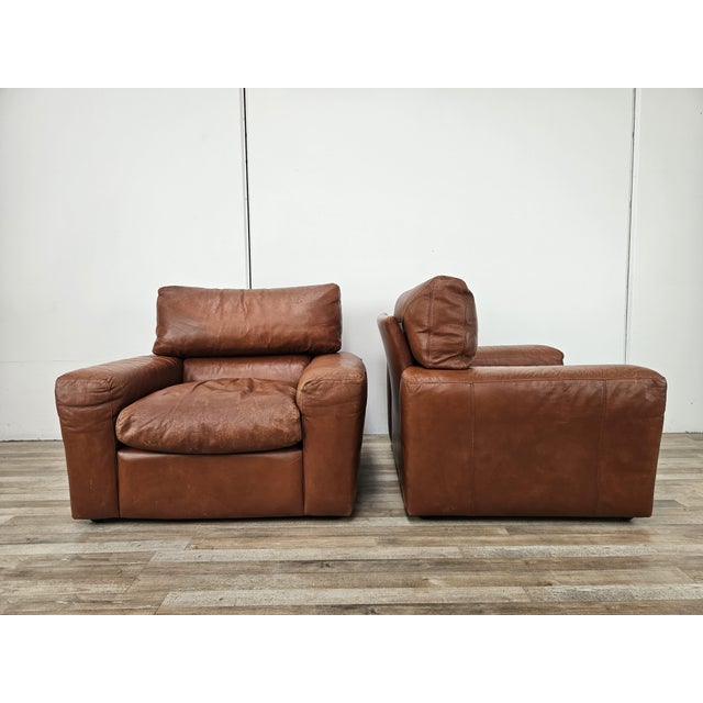 1980s Osaka Brown Leather Armchairs by Moroso, 1980, Set of 2 For Sale - Image 5 of 18