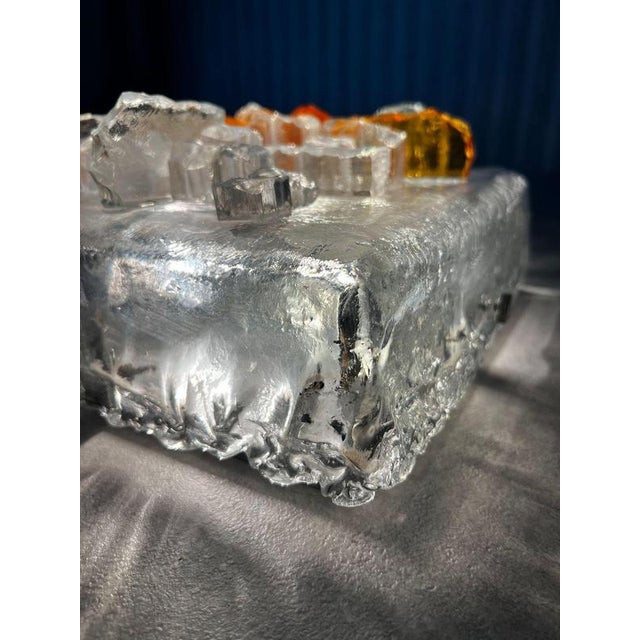 1970s Vintage Italian Sculptural Glass Wall Light from Poliarte, 1970s For Sale - Image 5 of 15