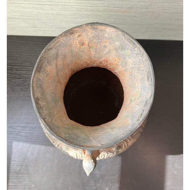 Antique Qing Dynasty Era Chinese Bronze Vessel W/ 3d-Birds, 18" T. X 6" W. For Sale - Image 12 of 12