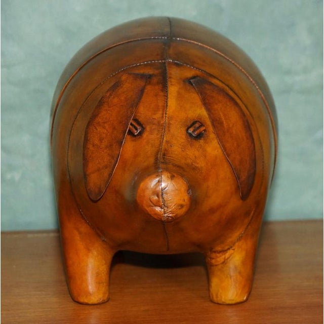Liberty’s London Omersa style hand dyed cigar brown leather hand dyed English Pig footstool I have two of these in stock,...