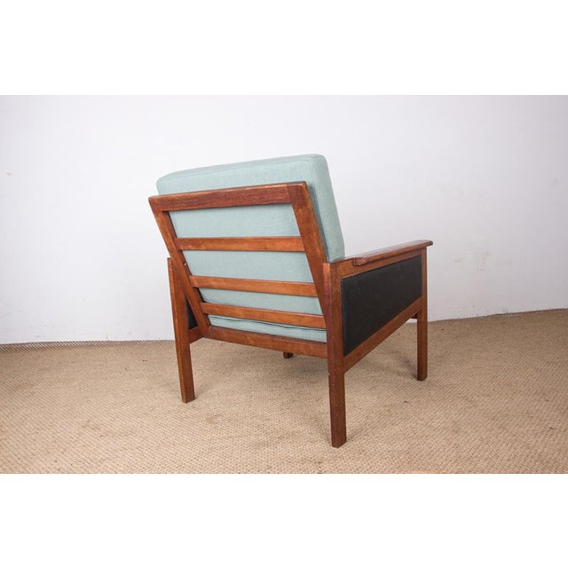 Set of Danish Model N°4 Capella Armchairs in Teak, Fabric and Leather by Illum Wikkelø for Niels Eilersen, 1960s, in...