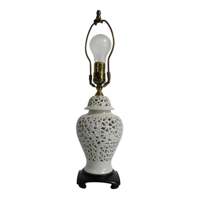 Ginger Jar Form Blanc De Chine Boudoir Table Lamp For Sale