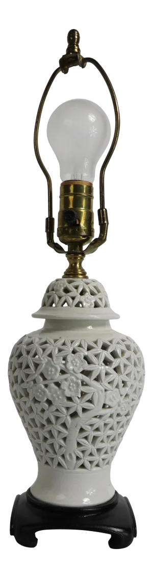 Ginger Jar Form Blanc De Chine Boudoir Table Lamp