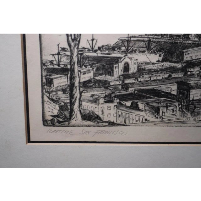 Alec Stern (1904-1994) Wartime in San Francisco - Etching 1943 - Signed For Sale - Image 4 of 7