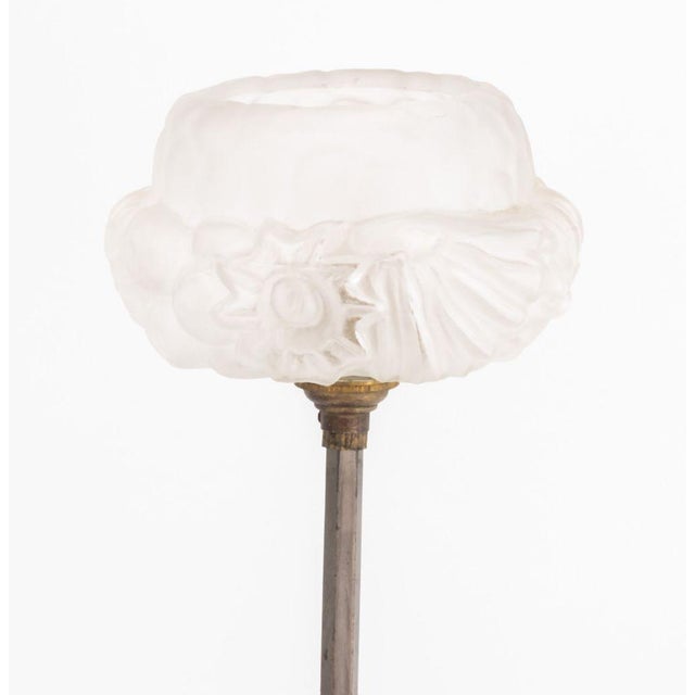 Art Deco Art Deco Five-Branch Glass and Marble Table Lamp For Sale - Image 3 of 9