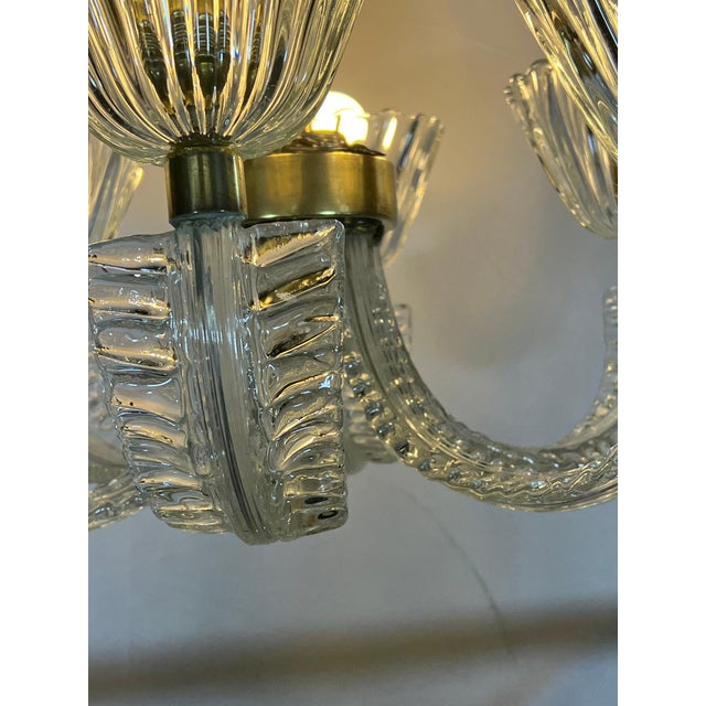 Murano Glass Chandelier attributed to Ercole Barovier, 1940s For Sale - Image 11 of 18