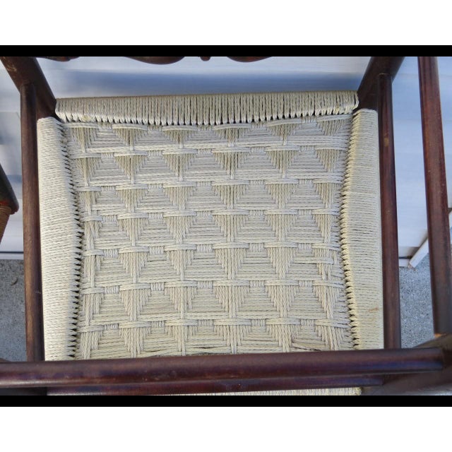 Antique 19th Century American Primitive Four Slat Ladderback Chair - 43” For Sale In Portland, ME - Image 6 of 8