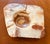 Vintage mid century organic colorful free form slab ashtray. Hand carved alabaster natural solid stone with natural rough...