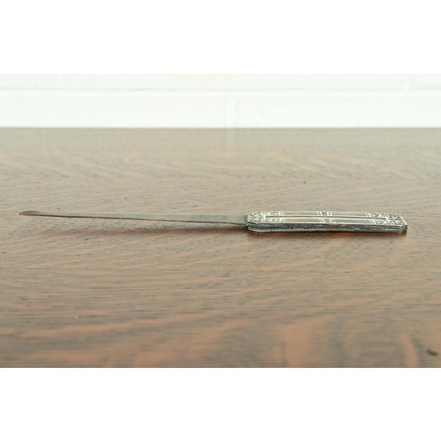 Heintz Art Metal Shop Heintz Arts & Crafts Sterling Silver on Bronze Letter Opener For Sale - Image 4 of 11