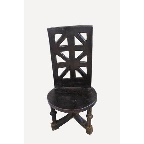 Makonde Chair in Wood For Sale - Image 5 of 5