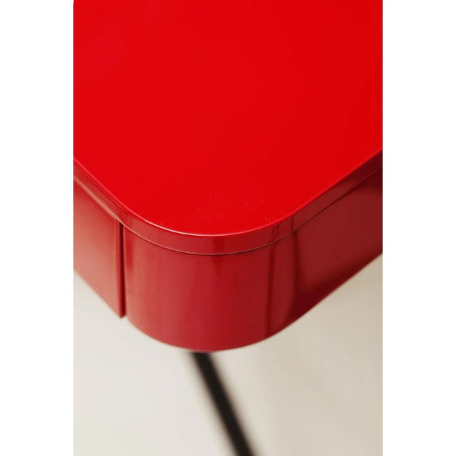 Metal Cosimo Desk with Red Glossy Lacquered Top by Marco Zanuso Jr. for Adentro, 2017 For Sale - Image 7 of 13
