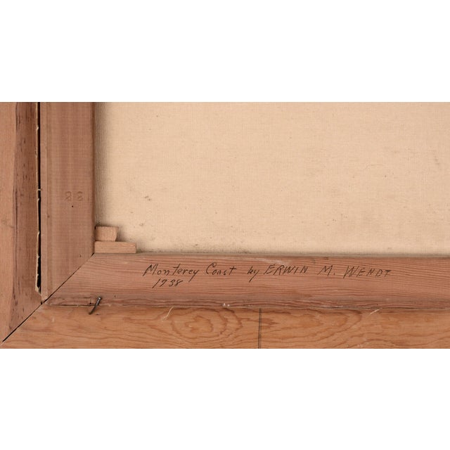 Blue "Monterey Coast", California Landscape 1938 by Erwin M. Wendt For Sale - Image 8 of 9