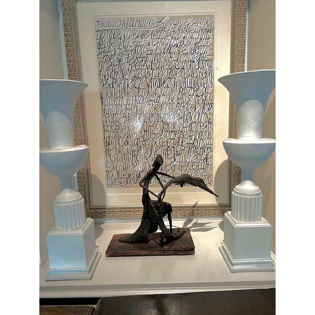 Alberto & Diego Giacometti Figurative Sculpture Mounted on Wood in the Style of Giacometti For Sale - Image 4 of 12