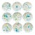 Multi-Color Splatter Glaze Dinner Plates - Set of 9 For Sale