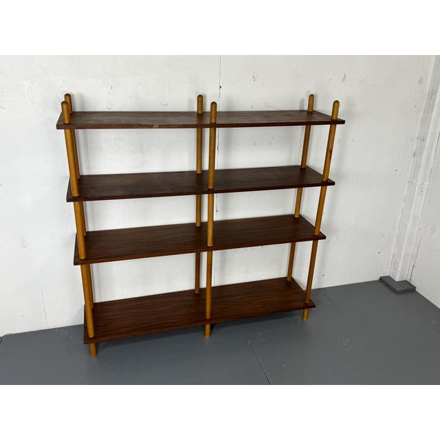 Wood Mid-Century Modernist Teak Stick Wall Cabinet attributed to Willem Lutjens for Gouda Den Boer, 1950s For Sale - Image 7 of 18
